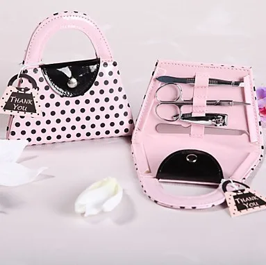 Бесплатная доставка розовый кошелек маникюр Kit Сувениры и подарки Свадебные для