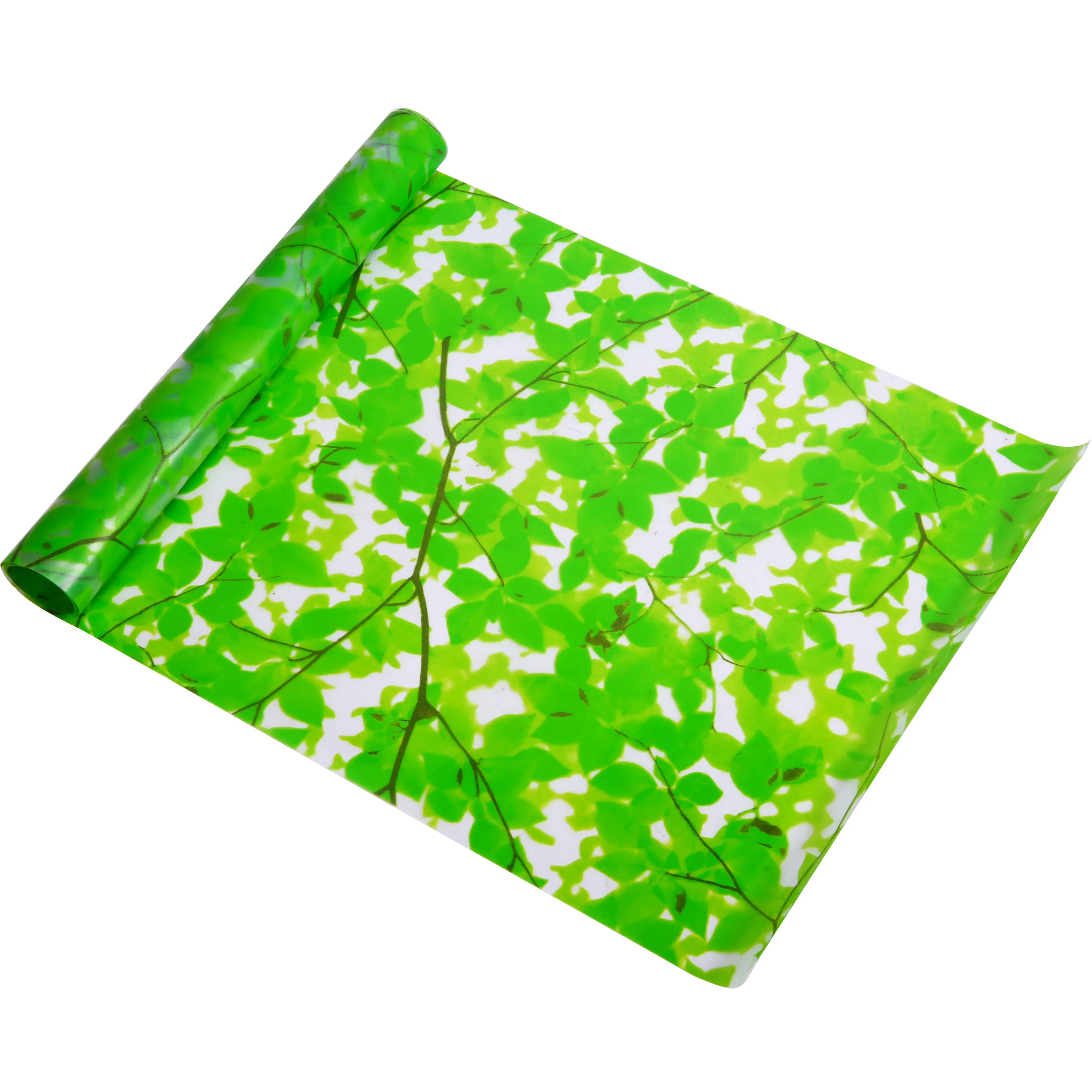 Клейкая пленка для окон клейкий стикер с зелеными листьями 45*200 см матовый