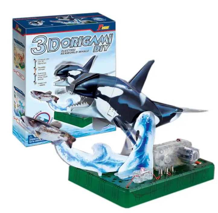 Электронная 3d оригами cetacean diy электронная бумага игрушки эксперимент Обучение