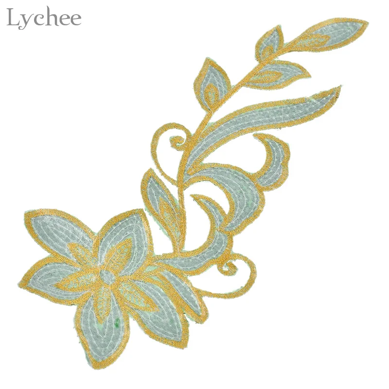 Lychee Life 1 пара нашивок с блестками и вышивкой цветок нашивка для одежды аппликация