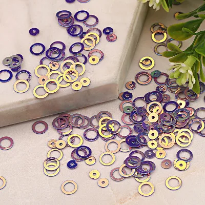 6 JG Dark Purple 10 г/упак. удивительный блеск блесток 4 мм/6 мм кольцо круг вокруг Форма свободные блестки для ногтей Для женщин швейные детей Diy аксессуары - Цвет: 6 JG Dark Purple
