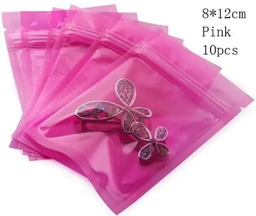 s clearpink ziplock 10 шт. DIY ремесло инструмент лазер пузырь мешок ручной работы голографический декор смола ювелирные изделия прозрачный карамельный цвет Упаковка Сумки Kawaii Arts - Цвет: s clearpink ziplock