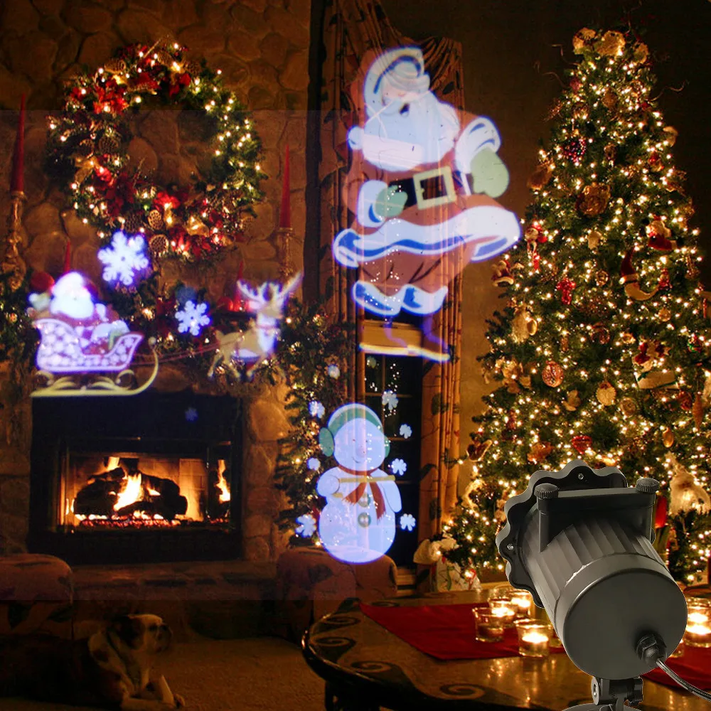 Animated LED Projector Light with 4 Different Slides Outdoor/Decking & Patio Lighting Remote Control for Garden Xmas | Лампы и