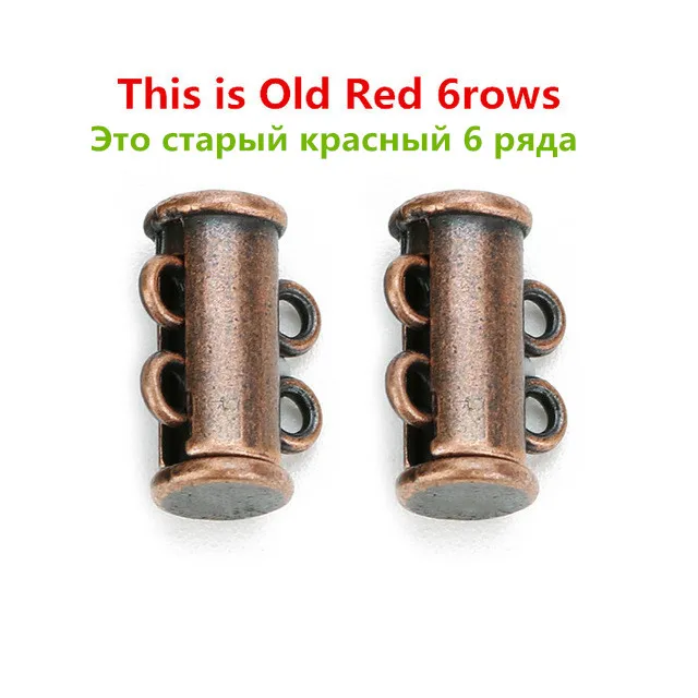 Old Red 6rows Fostfo Лидер продаж 5 шт./лот медь сильные магнитные замочки для ожерелья браслеты конец застежки Разъем Diy ювелирных изделий поставки - Цвет: Old Red 6rows