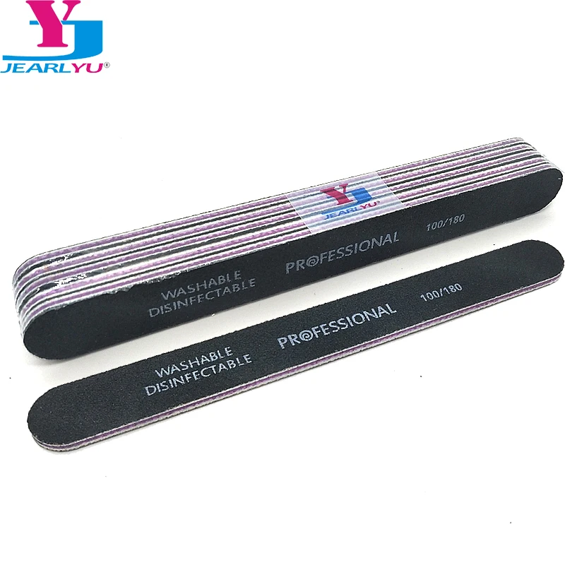 

5 Pcs/Lot Straight Polisher Nail File Buffer Block Black Lima 100/180 Lixa De Unha Double Side Professional Nail Files Pedicure