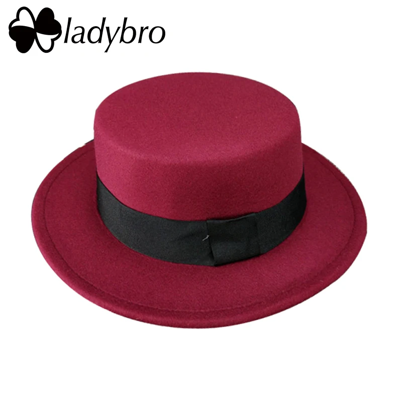 Женская фетровая шляпа Ladybro с широкими полями осенне зимняя шапка из