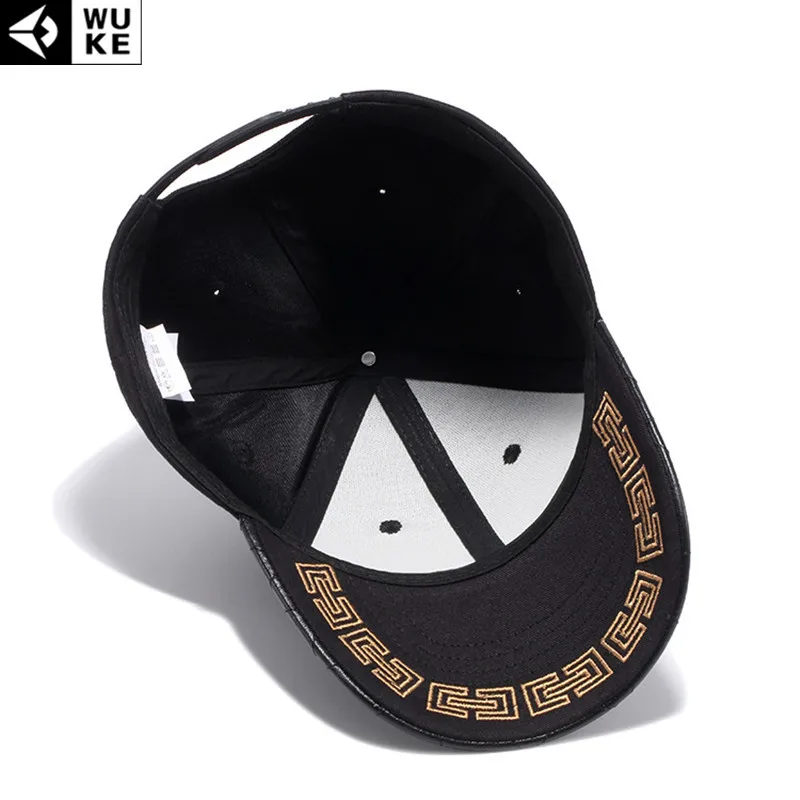[WUKE] бренд Gorras Bone Бейсбол Кепки искусственная кожа Snapback Шапки для Для мужчин