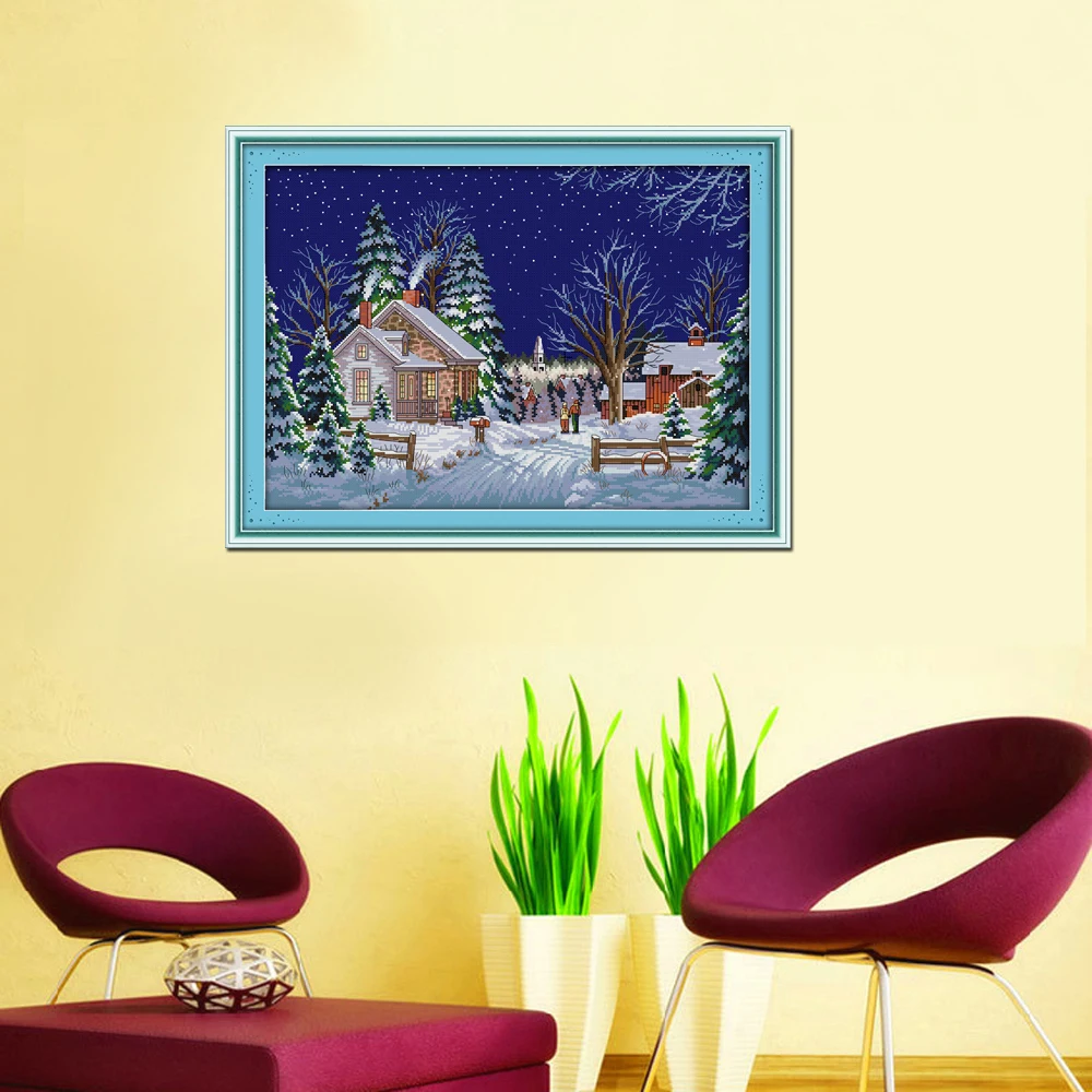 Joy Sunday в живописном стиле наборы для вышивки крестом с изображением пейзажа