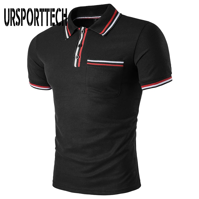 URSPORTTECH 2019 однотонные летние рубашки поло мужские с коротким рукавом дышащие
