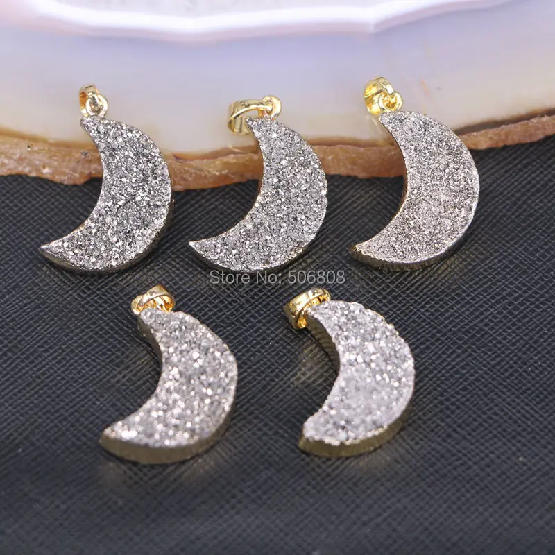 6 шт. подвеска из титанового кварца в форме полумесяца | Украшения и аксессуары