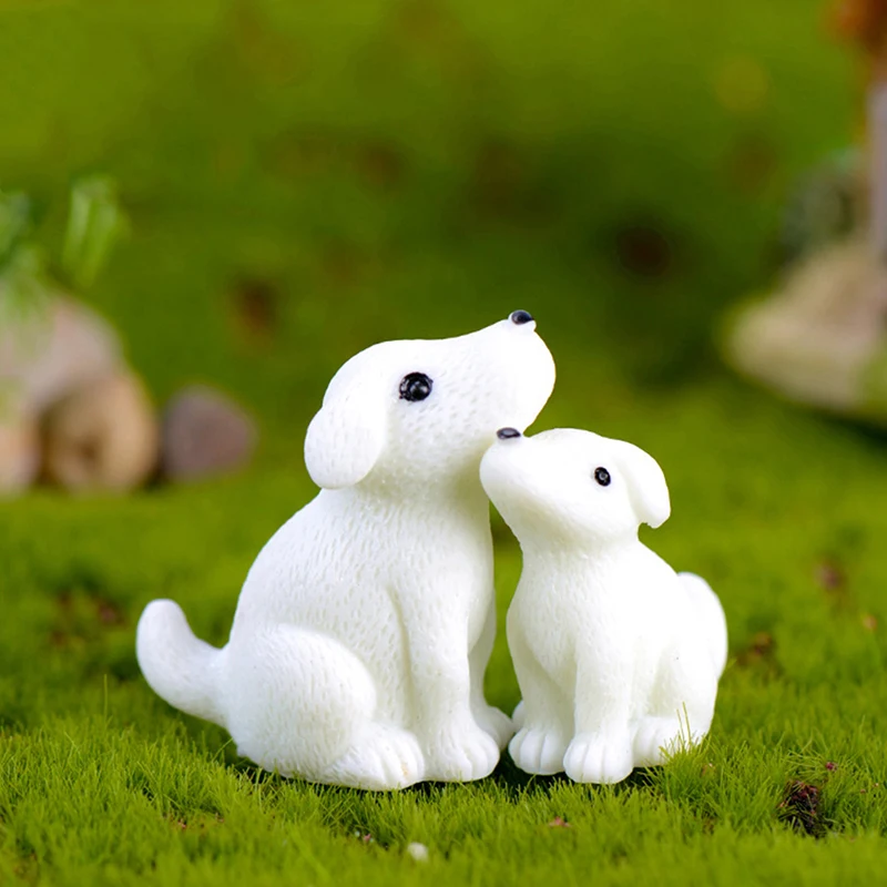 1PC Cute White bear Dogs Goose Resin MiniaturesBonsai Ornaments Animals Figurins Micro Landscape Decoration | Дом и сад