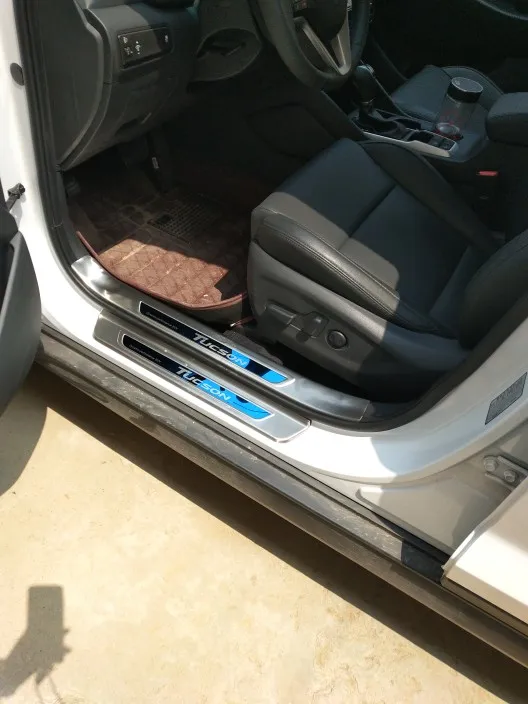 Накладка на порог двери для Hyundai Tucson Высококачественная накладка из нержавеющей
