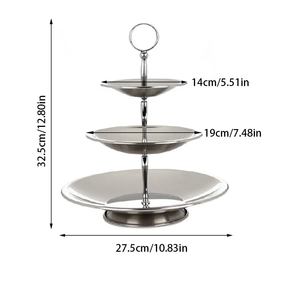 Новая фруктовая чаша 3 стойка из ярусов нержавеющей стали Подставка для фруктов