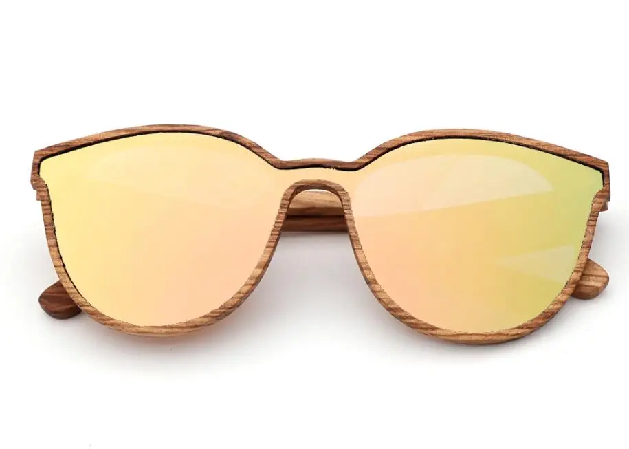 rose gold lens BerWer Новое поступление деревянные солнцезащитные очки для Для женщин Брендовая Дизайнерская обувь UV400 линзы с зеркальным покрытием Мода орехового дерева солнцезащитные очки для женщин - Цвет линз: rose gold lens