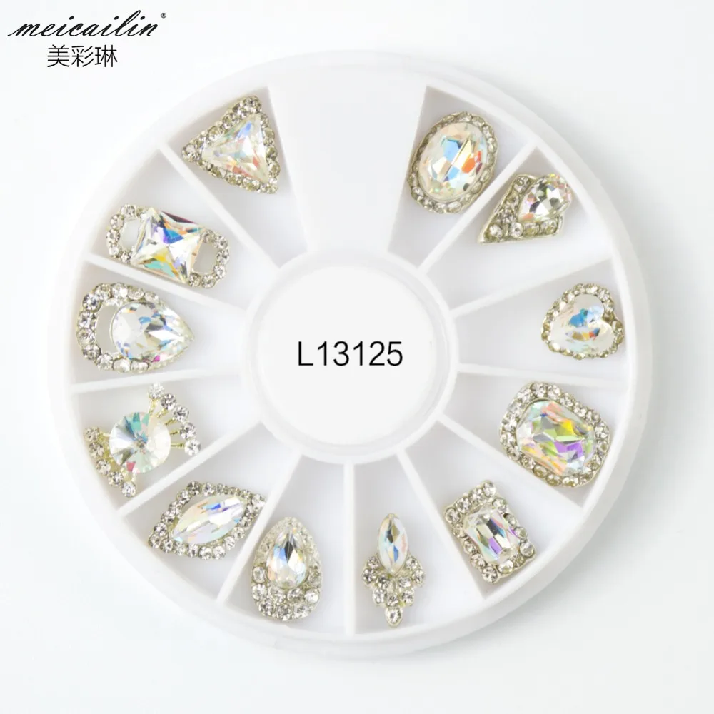 1 колесо кристаллы для ногтей Rhinstones AB Flatback DIY украшения дизайна Маникюрные Nailart