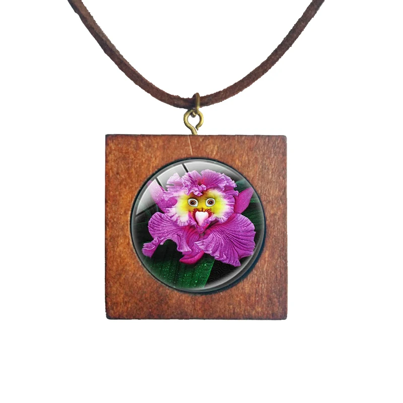 Редкие орхидеи Ожерелье Редкий попугай Орхидея искусственные бархатные шнурки