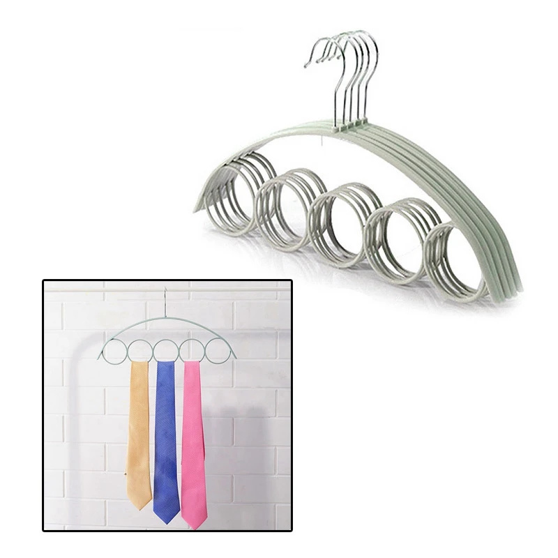green 41x22,6 см 5 отверстий кольцо веревка Слоты держатель крюк органайзер для шарфов шарф Обертывания шаль хранения вешалка кольцо Галстуки Вешалка ремень - Цвет: green