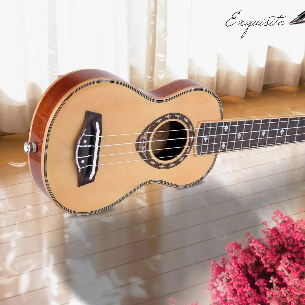 21 &quotUkelele сопрано укулеле ель 42 мм тонкий дизайн красного дерева гриф глянцевая