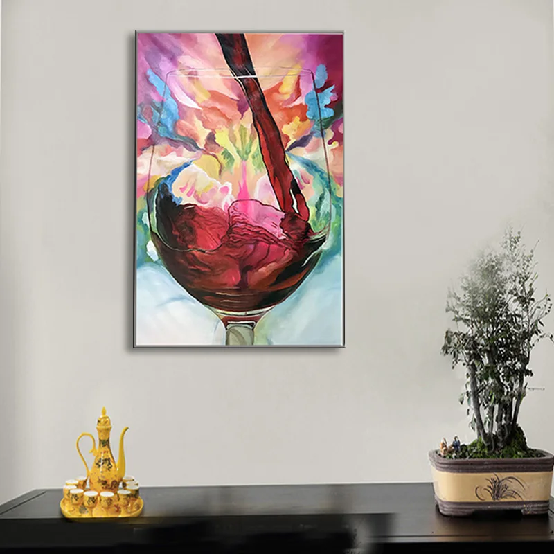 

handmade oil painting on canvas Wine modern 100% Best Art Modern Abstract oil painting original directly from artis PT1-001