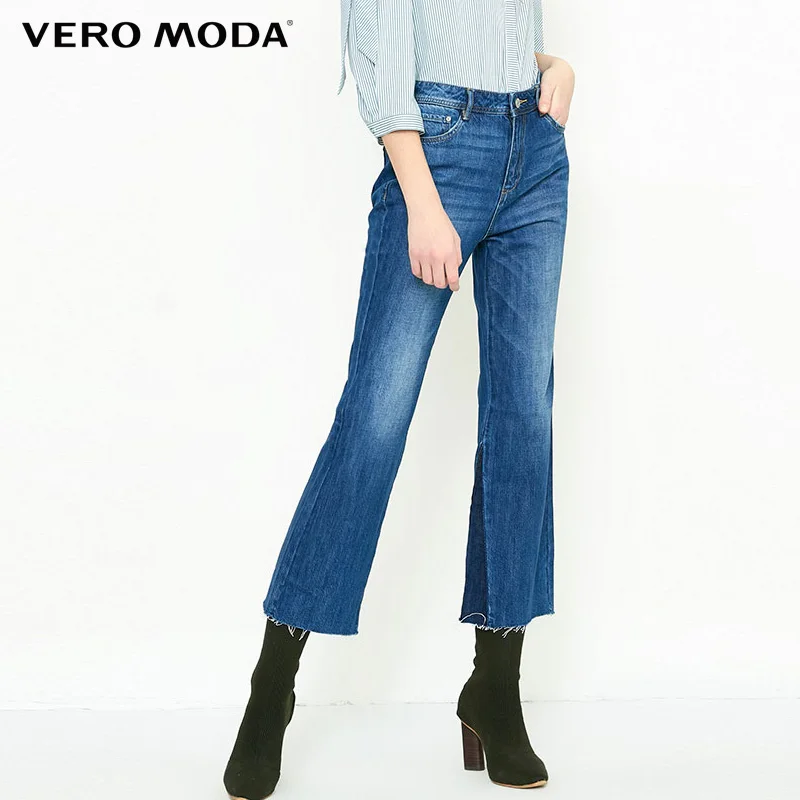 Vero Moda женские весенне летние 2019 с высокой посадкой слегка расклешенные