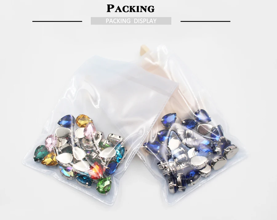 Блестящие Стеклянные стразы в форме капли для одежды красные с плоской задней