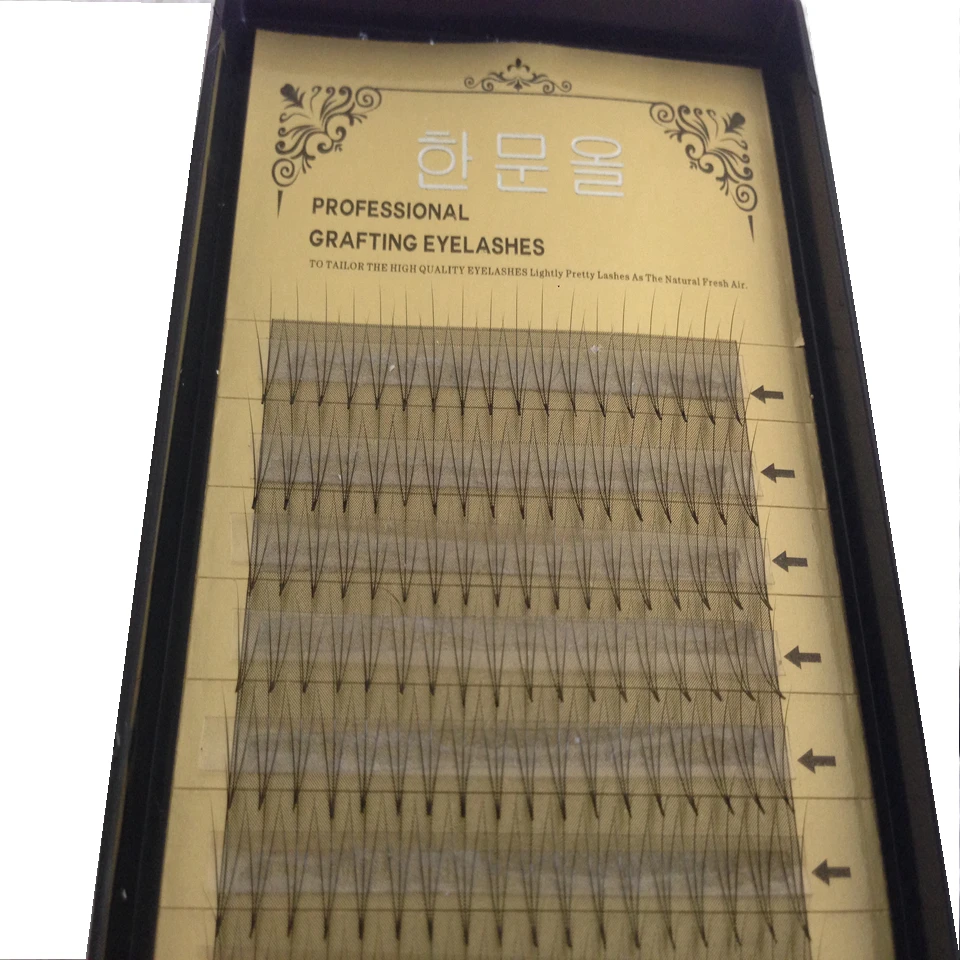 10trays/lot узел Бесплатная из мягкой натуральной 3D объем ресницы длинные привитые