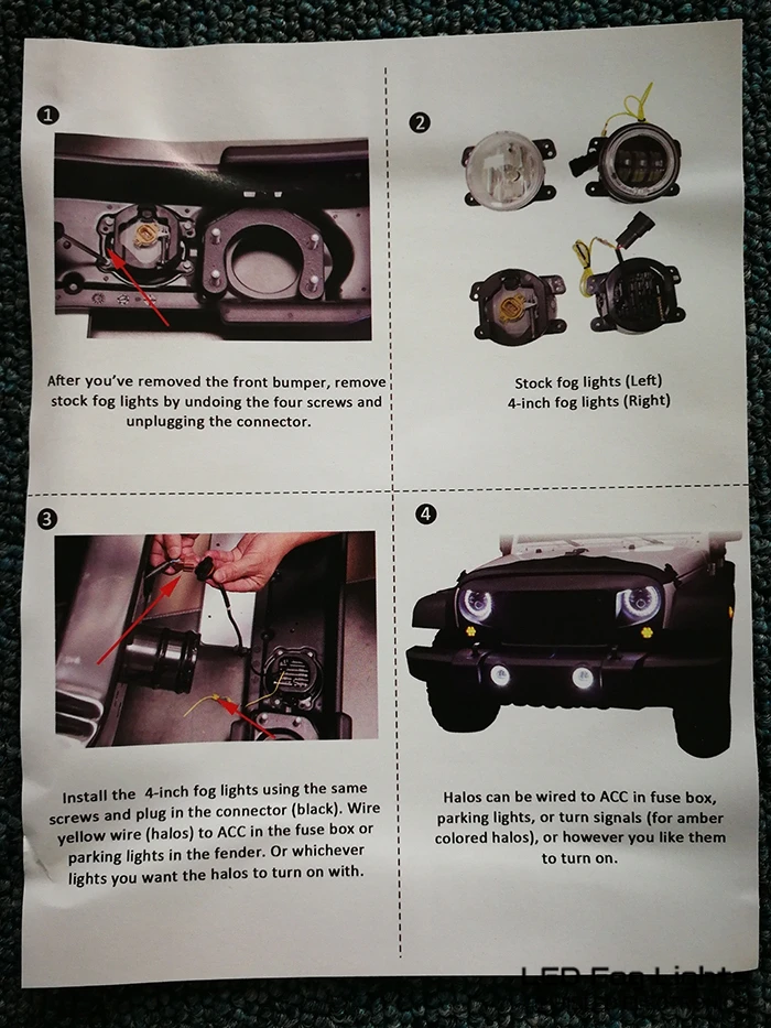 Бесплатная доставка 1 пара для Jeep Wrangler 4 5 дюйма Круглый СВЕТОДИОДНЫЙ