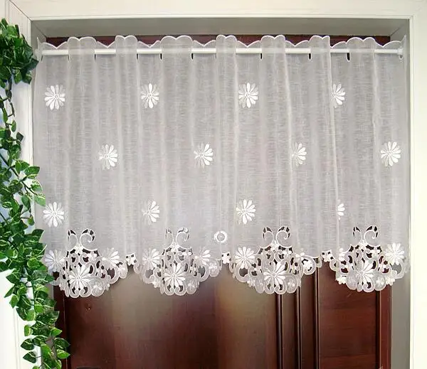 Voile Красивая вуаль половина занавеска кофейная занавеска для кухни Короткая занавеска небольшая занавеска для домашний декор для окна - Цвет: Voile