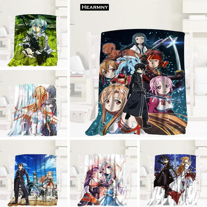 

HEARMNY Sword Art Online Blanket Sleep Cover Blankets Yoga Office Sofa Blanket Bed Cover Travel Warm Throw Blankets