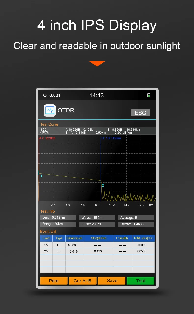 FirstFiber 980PRO многофункциональный сенсорный рефлектометр OTDR со встроенным OPM OLS VFL с