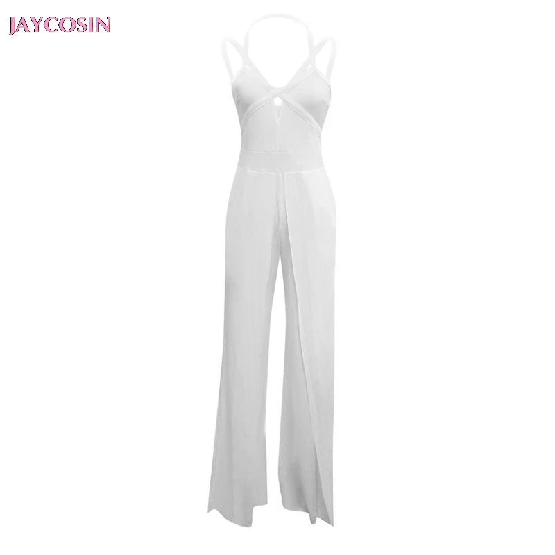 JAYCOSIN 2019 новый белый простой летний модный сексуальный комбинезон без рукавов с V