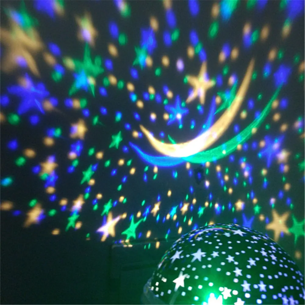 Новая Звезда Луна Небо Вращения Night Light Романтический Проектор Света Проекции с