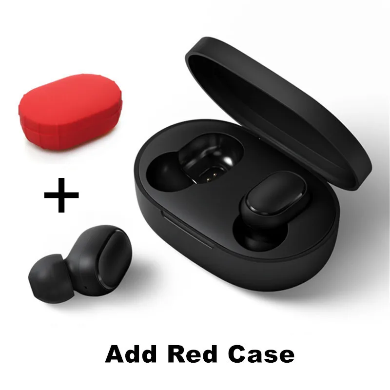 Add Red Case Xiao mi Red mi Airdots TWS mi True беспроводные Bluetooth наушники стерео бас Bluetooth 5,0 с mi c Handsfree Наушники управление AI - Цвет: Add Red Case