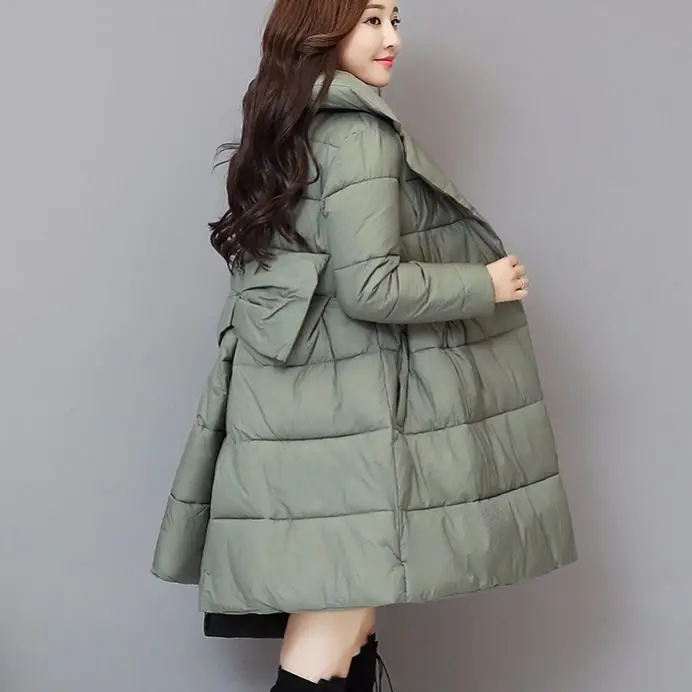 Womens Winter Long Slim Coats Female Bow Jacket Parkas | Женская одежда