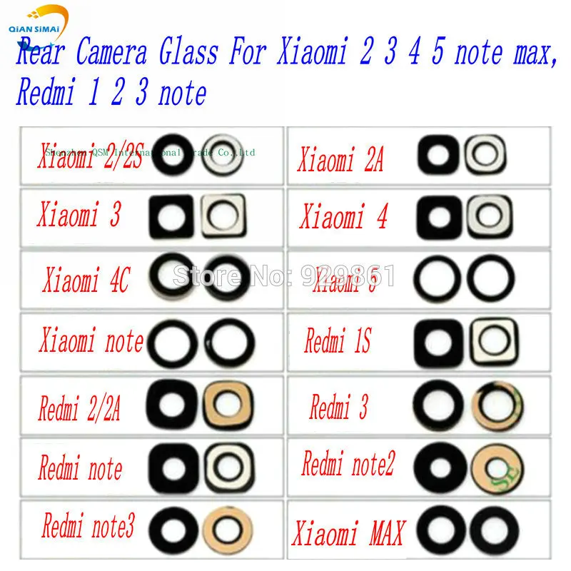 

1PCS New Rear Camera Glass repair for Xiaomi Mi2 Mi2S M2A Mi3 Mi4 Mi5 MAX NOTE Redmi 1S 2 2A 3 NOTE NOTE2 NOTE3