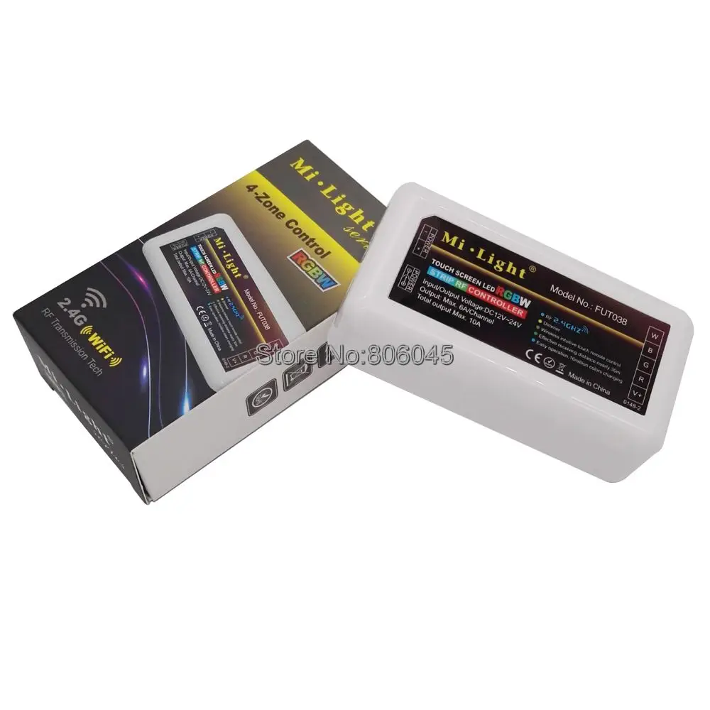 MiLight RGBW 4 зоны светодиодный контроллер DC12 24V 10A FUT038 для полосы 2 4G RF Беспроводной