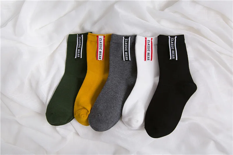 2017 горячие осенние зимние хлопковые носки с надписью Женские однотонные теплые