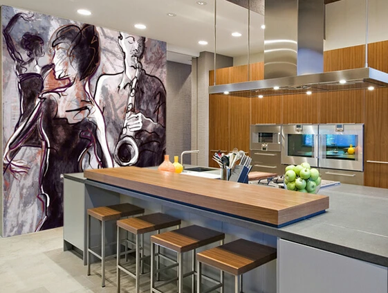 Пользовательские художественные обои джазовая группа и танцоры ретро для