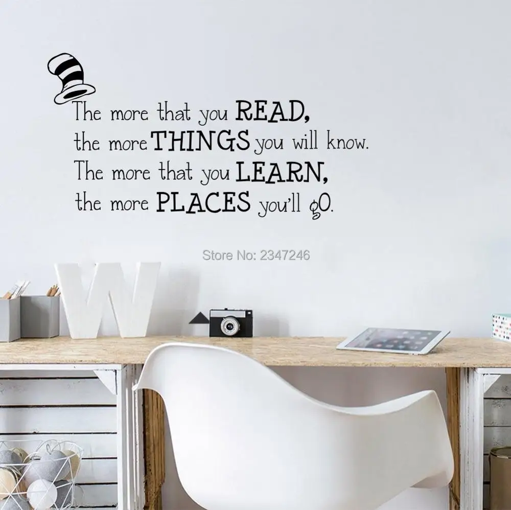 

Classic Kids Room Quote the More that You Read Vinyl Wall Decal Decorative Sticker