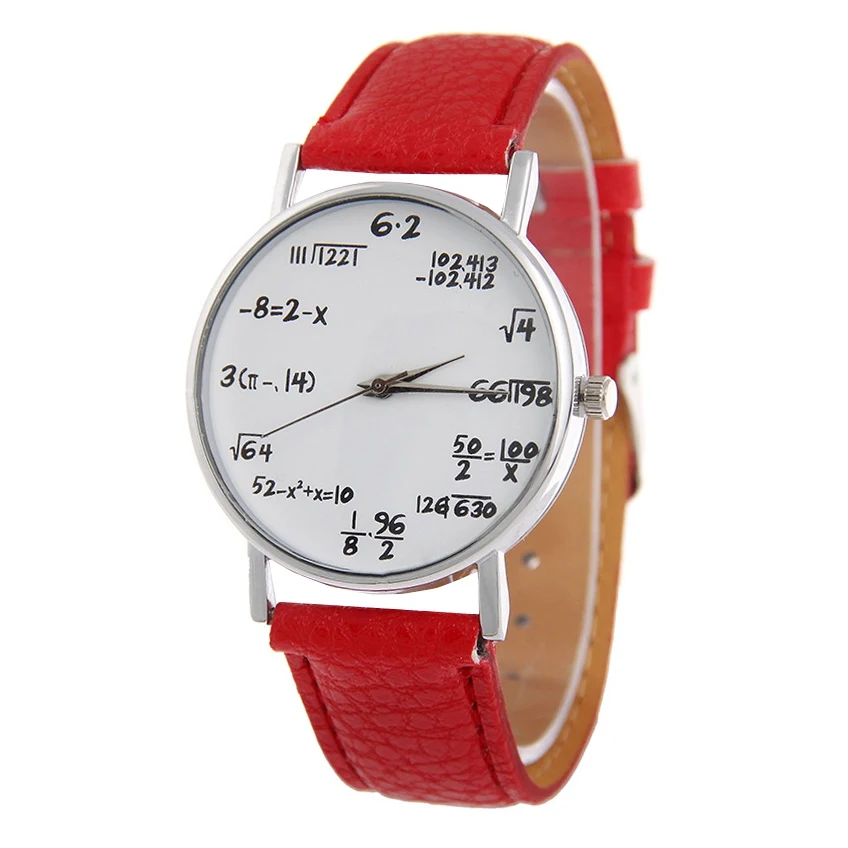 2018 новые модные часы Maths Formula популярные наручные для влюбленных с кожаным