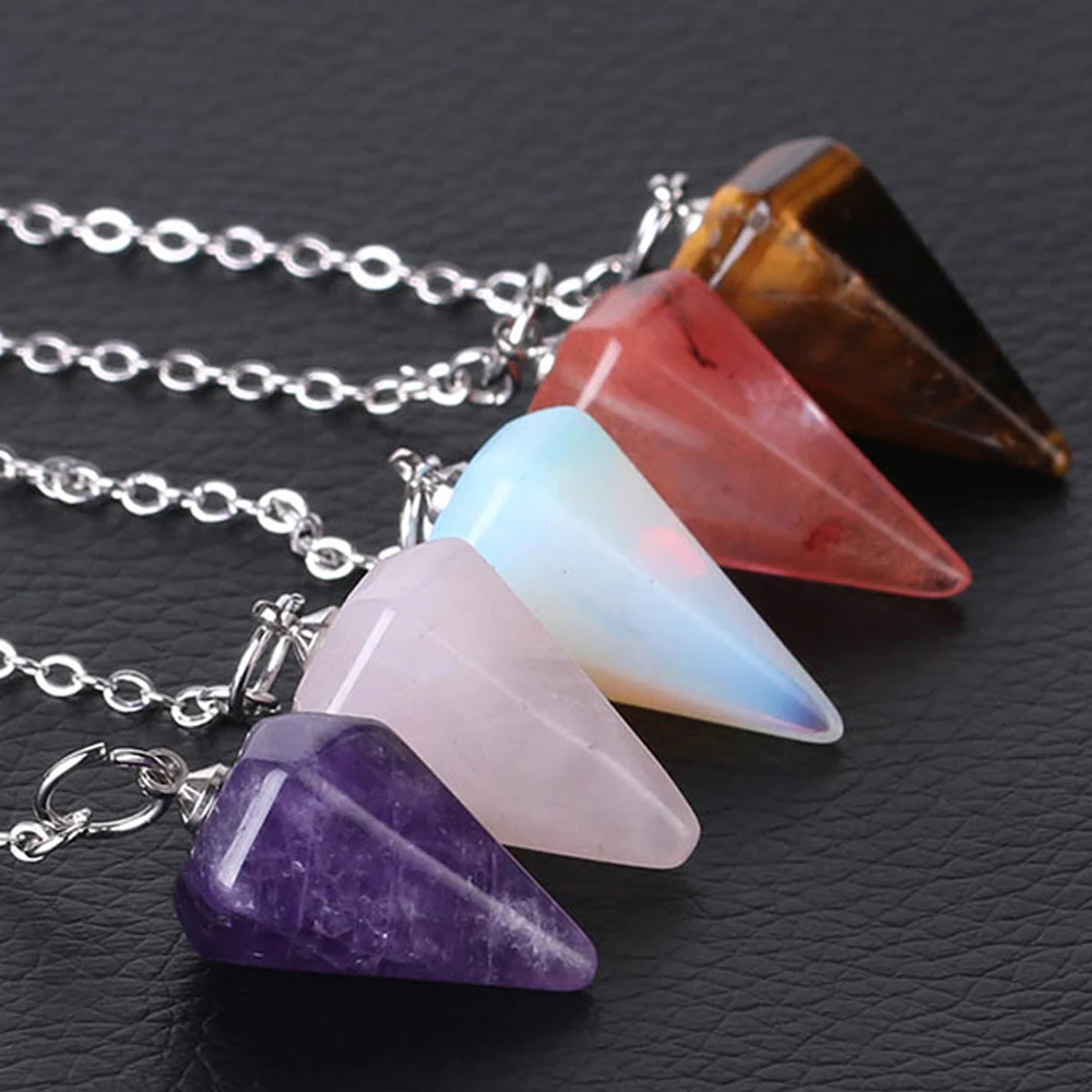 Амулет из натурального камня Reiki лечебная подвеска кристалл шестиугольные