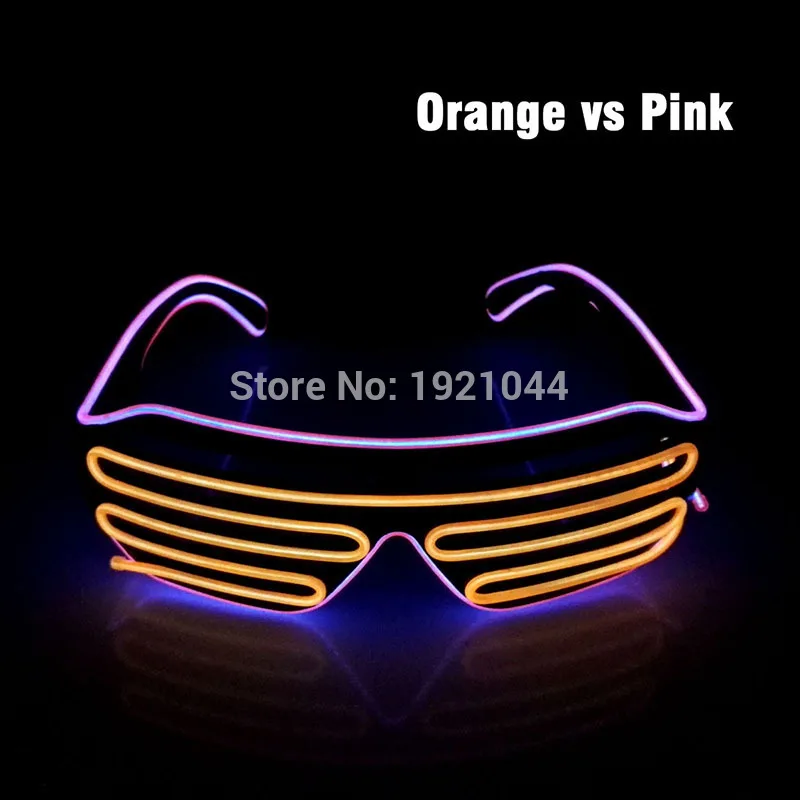 orange vs pink Новая мода питается от Active Sound Active EL Wire двухцветная трубочка с очками для напитков веревка Гибкая неоновая холодная подсветка вечерние украшения - Цвет: orange vs pink
