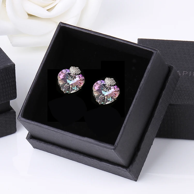 Warme Farben Кристалл от Swarovski женские серьги аметист Сердце висячие серьги хорошее ювелирное изделие 925 Серебряные свисающие серьги с бриллиантами
