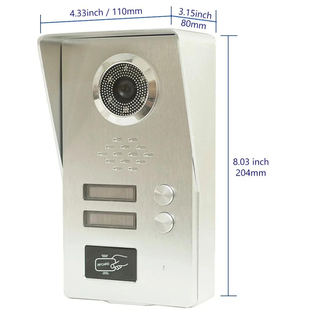 Видеодомофон дверной звонок из алюминиевого сплава с монитором 9 дюймов 2 шт.|video