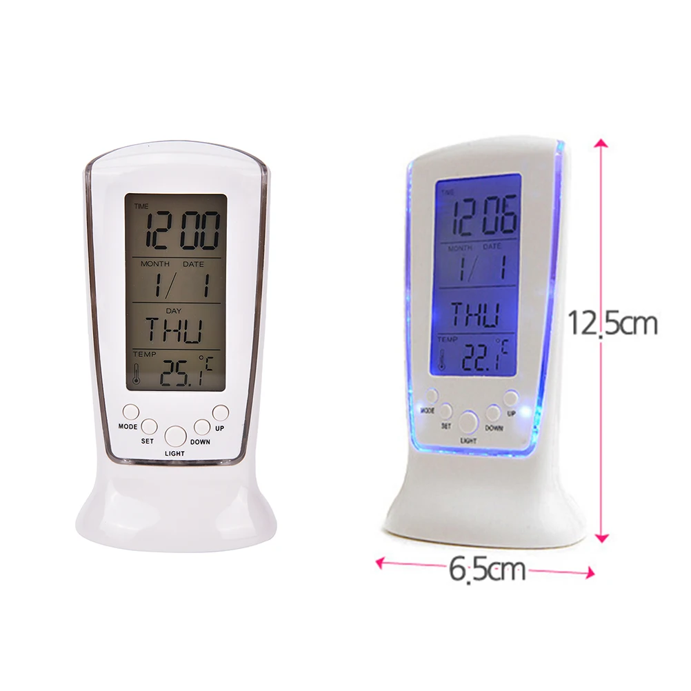 Новые синие Подсветка цифровой будильник электронные настольные цифровые часы