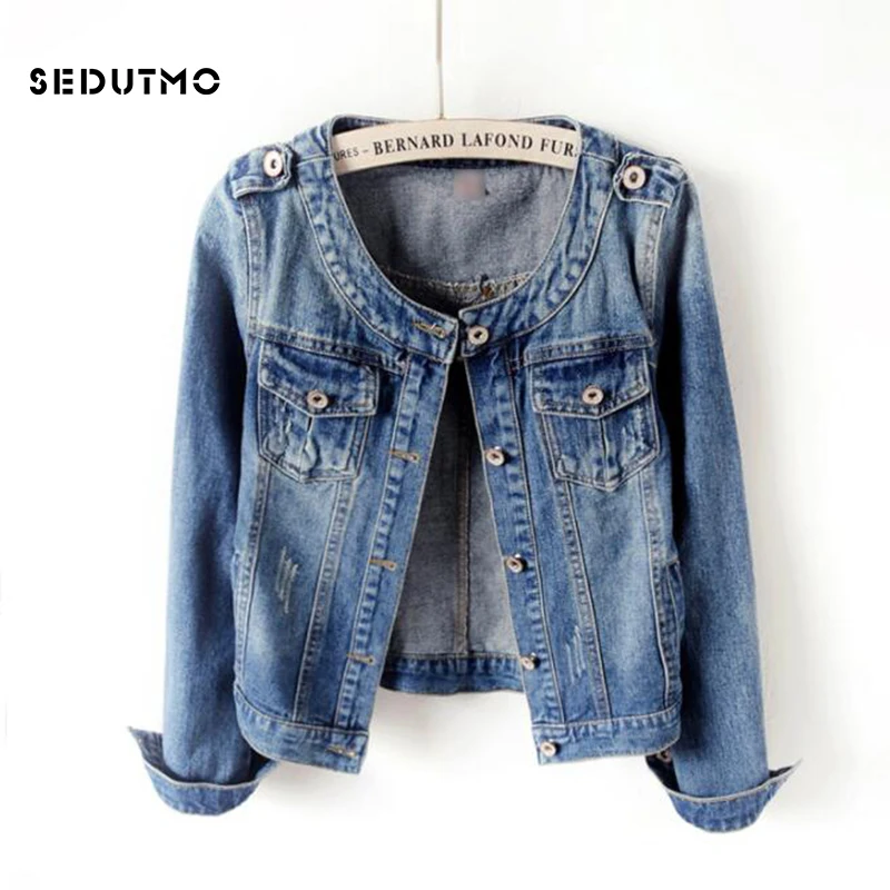 

SEDUTMO Denim Jacket Women Streetwear Boyfriend Jean Coat Harajuku Vintage Autumn Casual Basic Outerwear ED783
