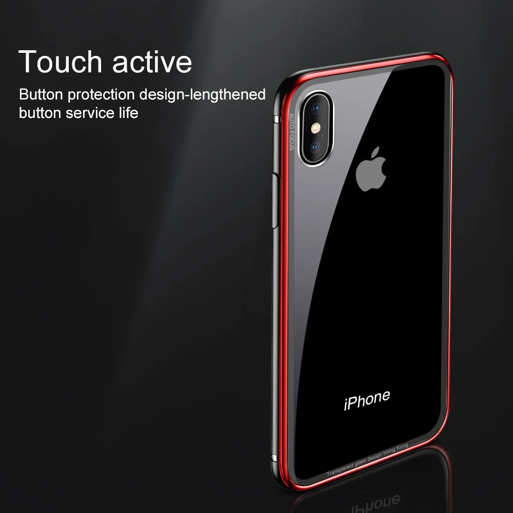 NYFundas для Apple iphone 8 7 6 6s plus X чехол из закаленного стекла противоударный алюминиевый
