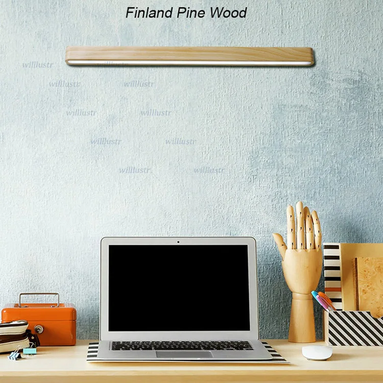 Finland Pine Wood Willlustr деревянный светодиодный настенный светильник Современный Бра черный орех финская сосна гостиная спальня ресторан отель Япония стиль освещение - Цвет абажура: Finland Pine Wood