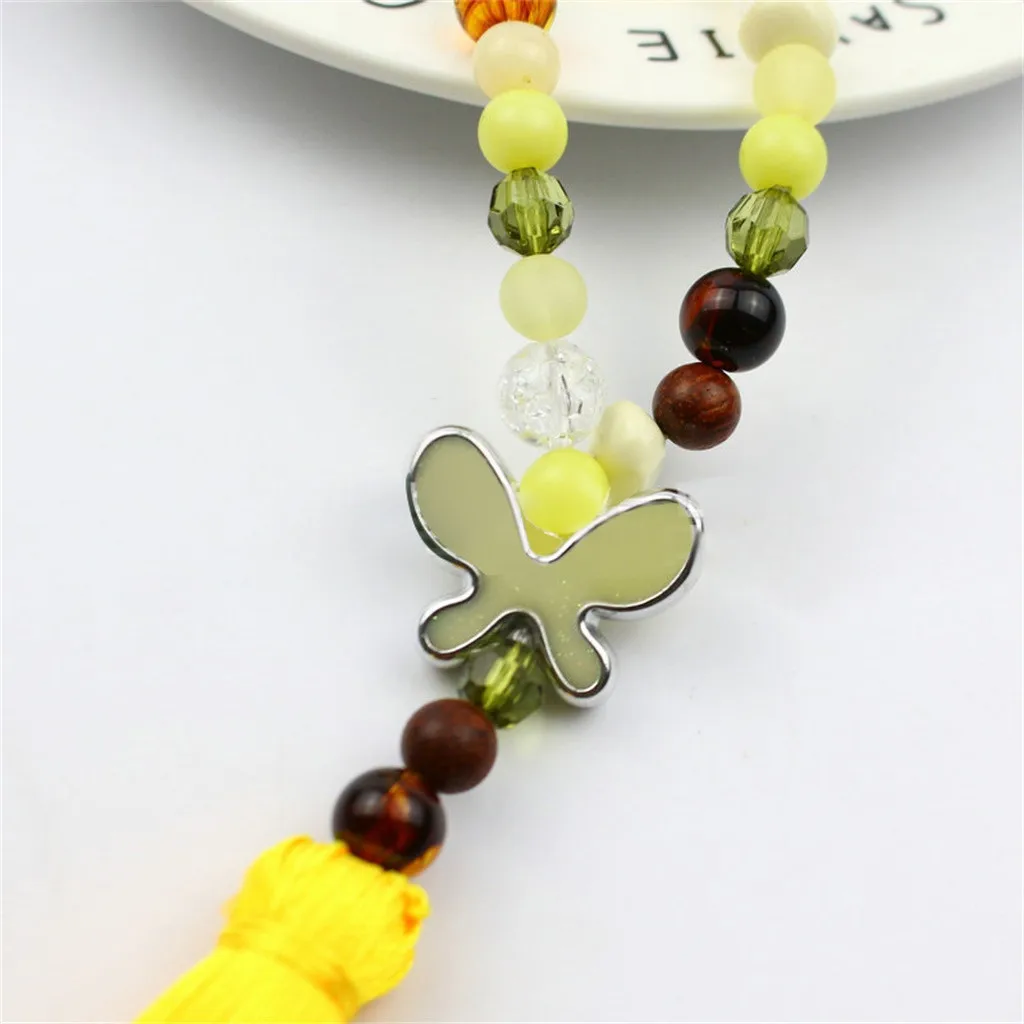 Long Necklace Bohemian Retro Butterfly Pendant Tassel Bead Sweater Chain Gift d90507 | Украшения и аксессуары