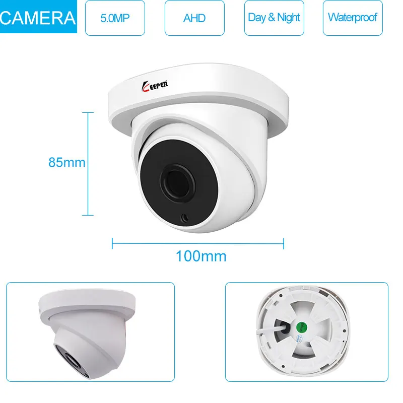 Хранитель 5MP комплект камеры AHD купол indoor5MP камера безопасности Система 4 ch DVR 1944P